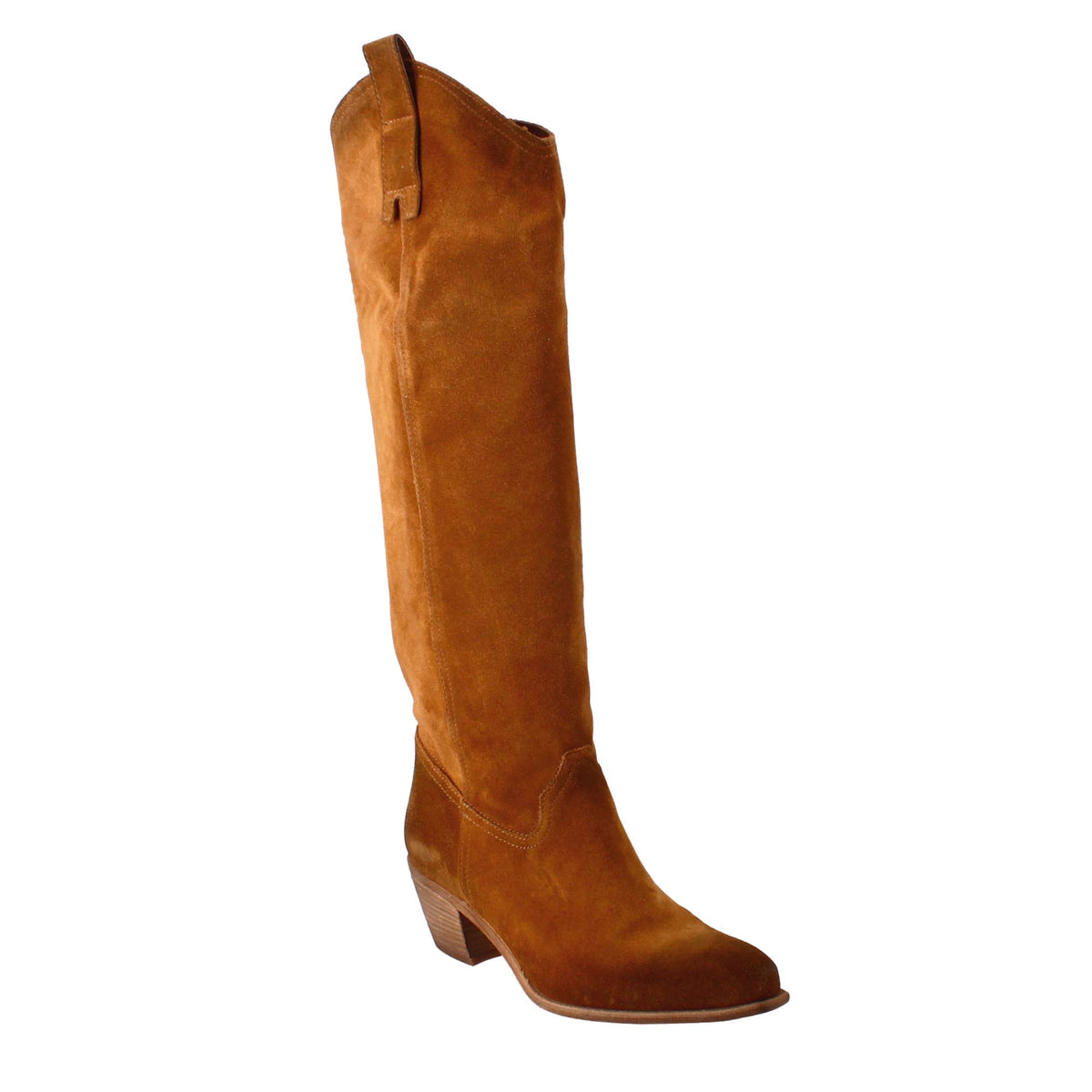 Women's Texan boots unlined in brown suede.