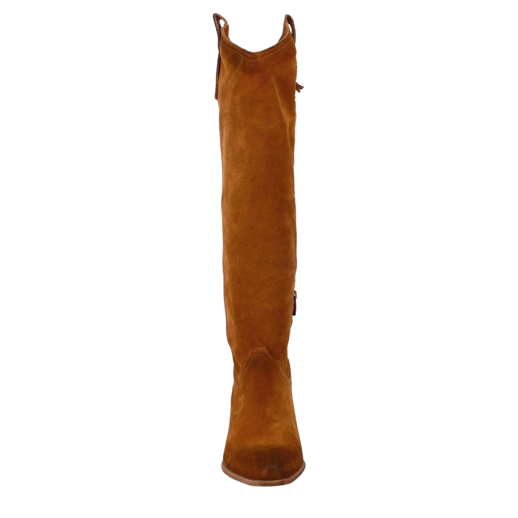 Women's Texan boots unlined in brown suede.