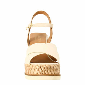Women's wedge in biocolour cream and nude