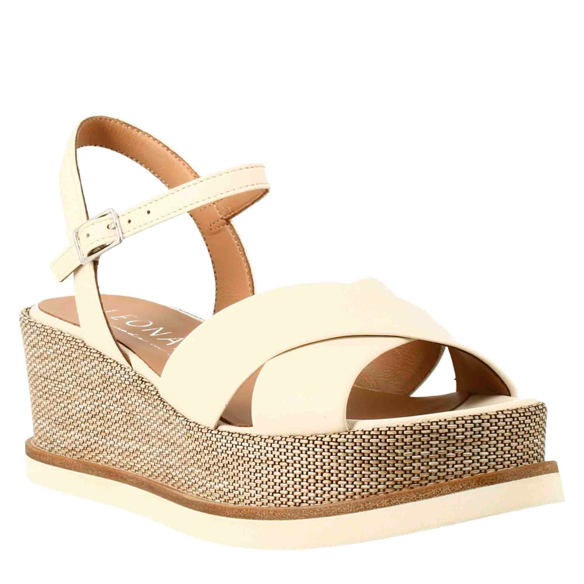 Women's wedge medium cream color 